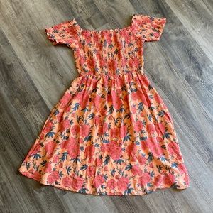 Orange Off the Shoulder Dress